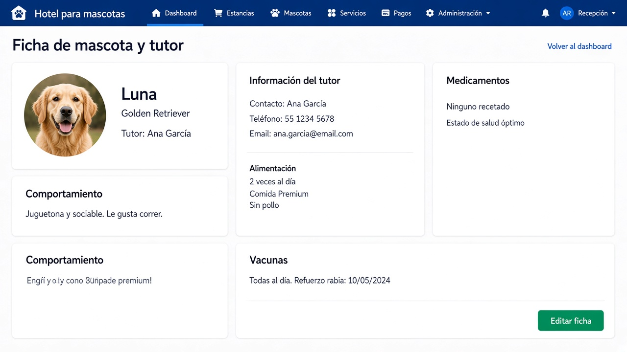 Ejemplo: Ficha de mascota y tutor