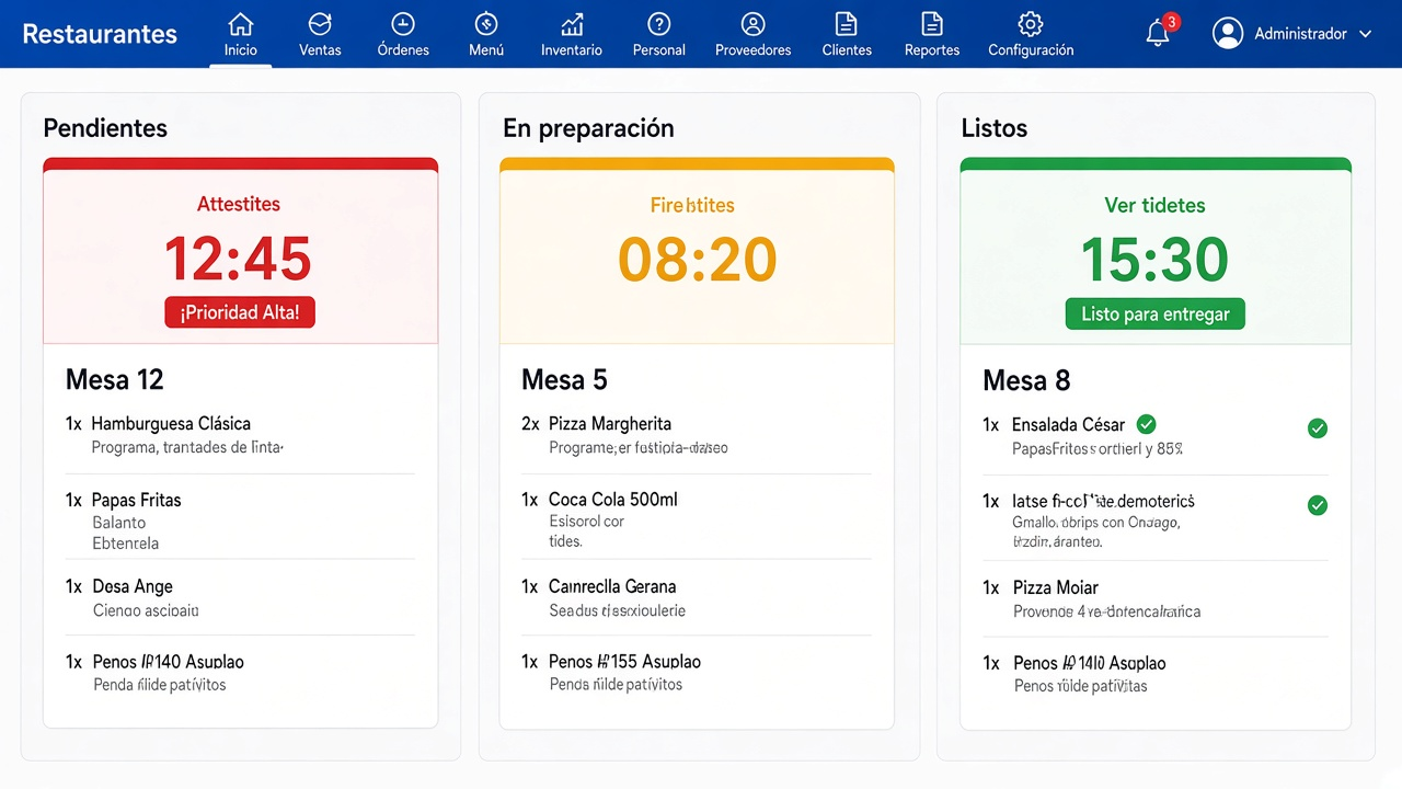 Ejemplo: Comandas y cocina
